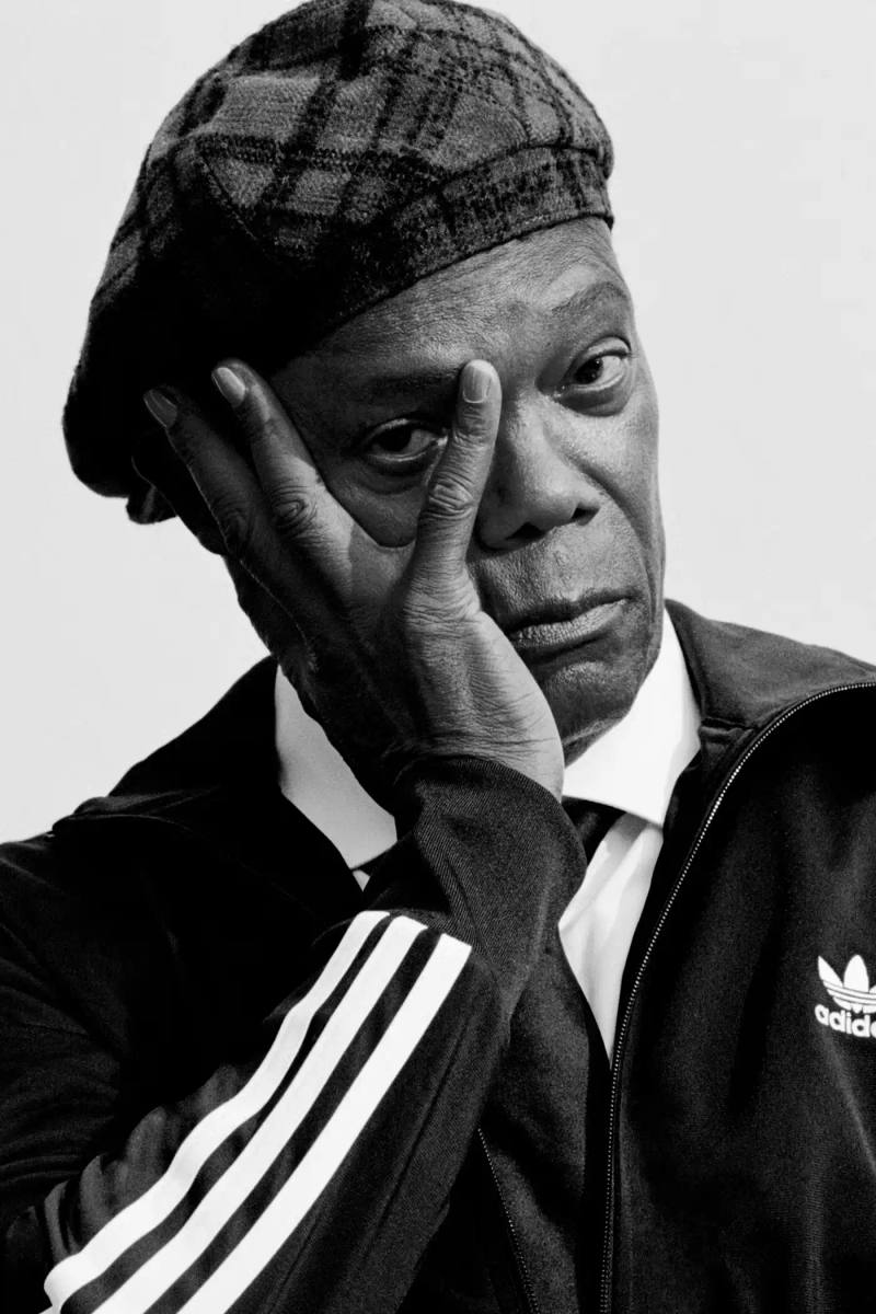 SAMUEL L JACKSON STARS IN ADIDAS SUPERSTAR CAMPAIGN image about the new Adidas video advertisement starring Samuel L Jackson and Kendall Jenner. The document details the new clothing collection.