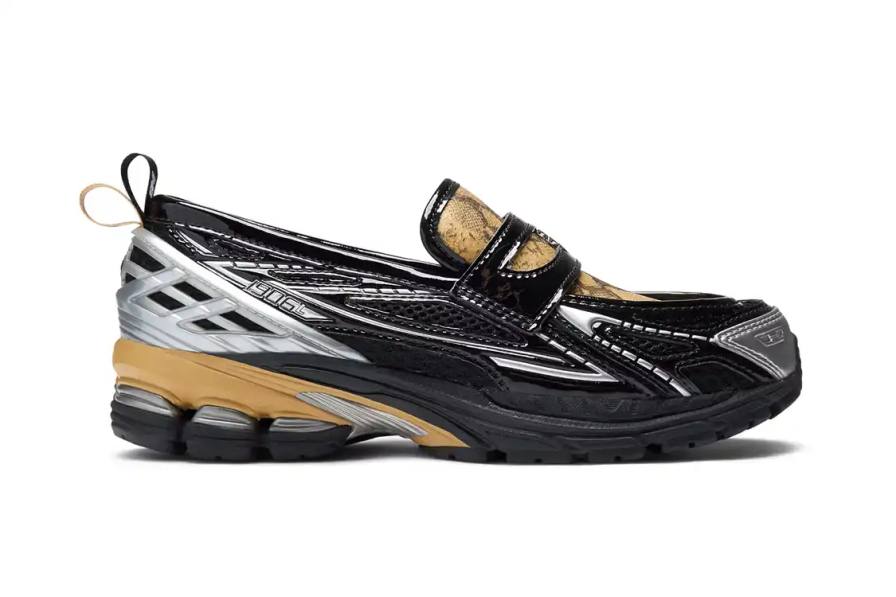 GANNI TEAMS WITH NEW BALANCE ON 1906L SNEAKER GANNI x New Balance 1906L hybrid sneaker with snakeskin print and chunky sole