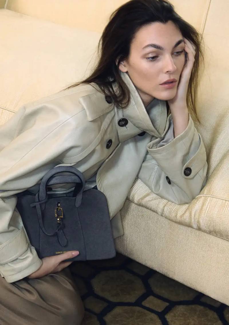Oliver Hadlee Pearch photographed Giorgio Armani's final collection inside the designer's Milan home, featuring models Vittoria Ceretti, Clement Chabernaud, and others among personal objects and artworks.