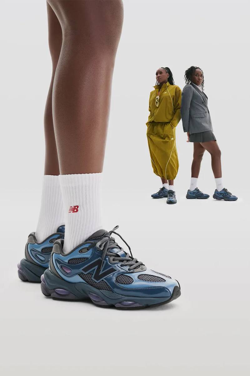 image detailing the release date, price and design specifications of the New Balance 983 sneaker.