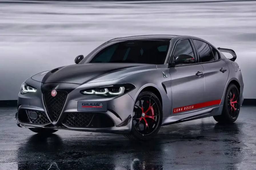 Alfa Romeo unveiled the limited-edition Giulia Quadrifoglio Luna Rossa at the Brussels Motor Show, featuring yacht-inspired design elements, enhanced aerodynamics, and 520 horsepower V6 engine.