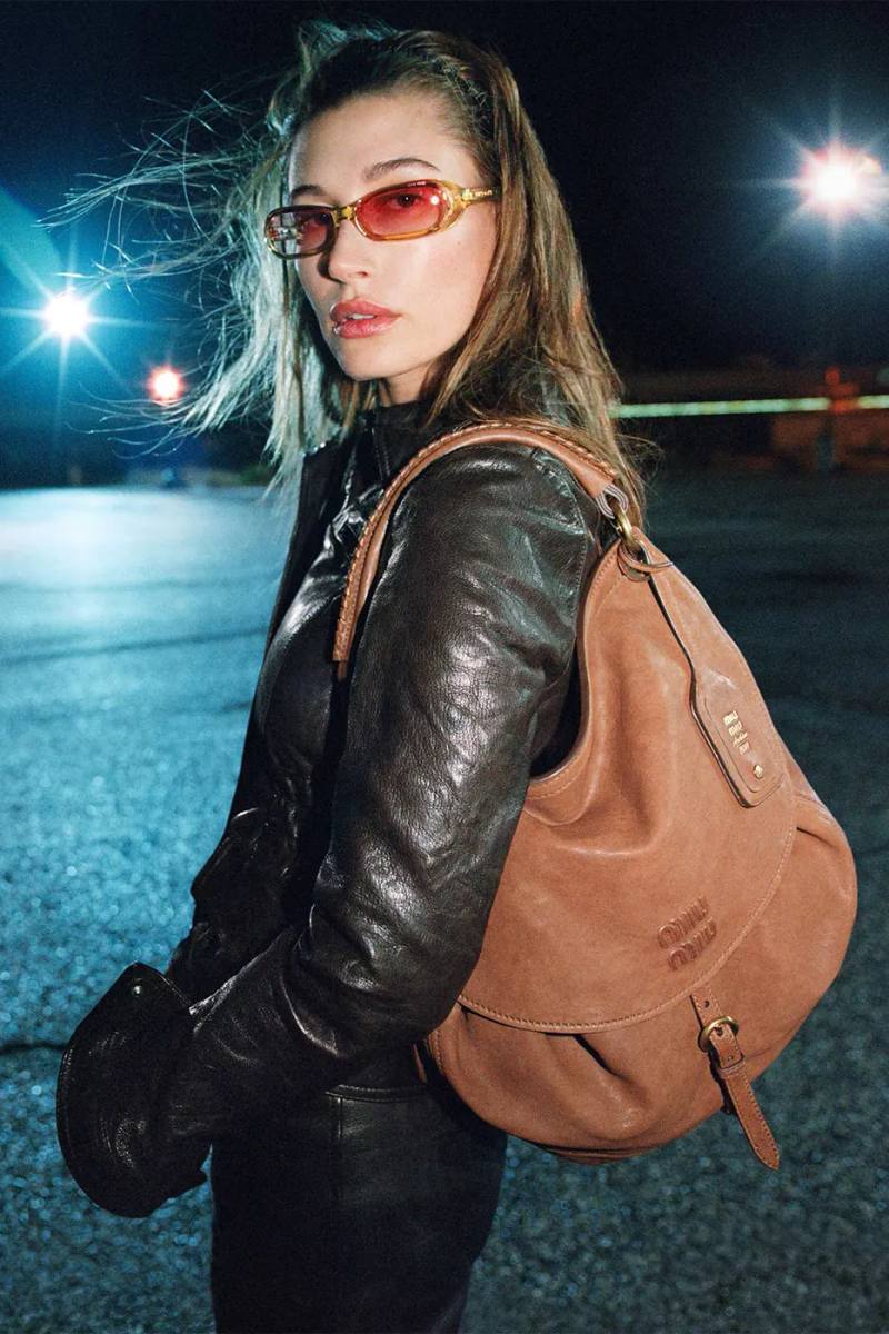 MIU MIU FALL WINTER 2026 CAMPAIGN HIGHLIGHTS image detailing the Miu Miu Fall Winter 2026 fashion campaign with Hailey Bieber and Xiao Wen Ju.