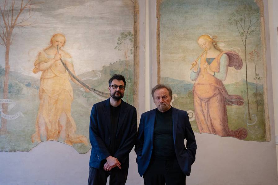 image detailing the Rome poetry residency project by Gabriele Tinti, including museum locations and actor statements.