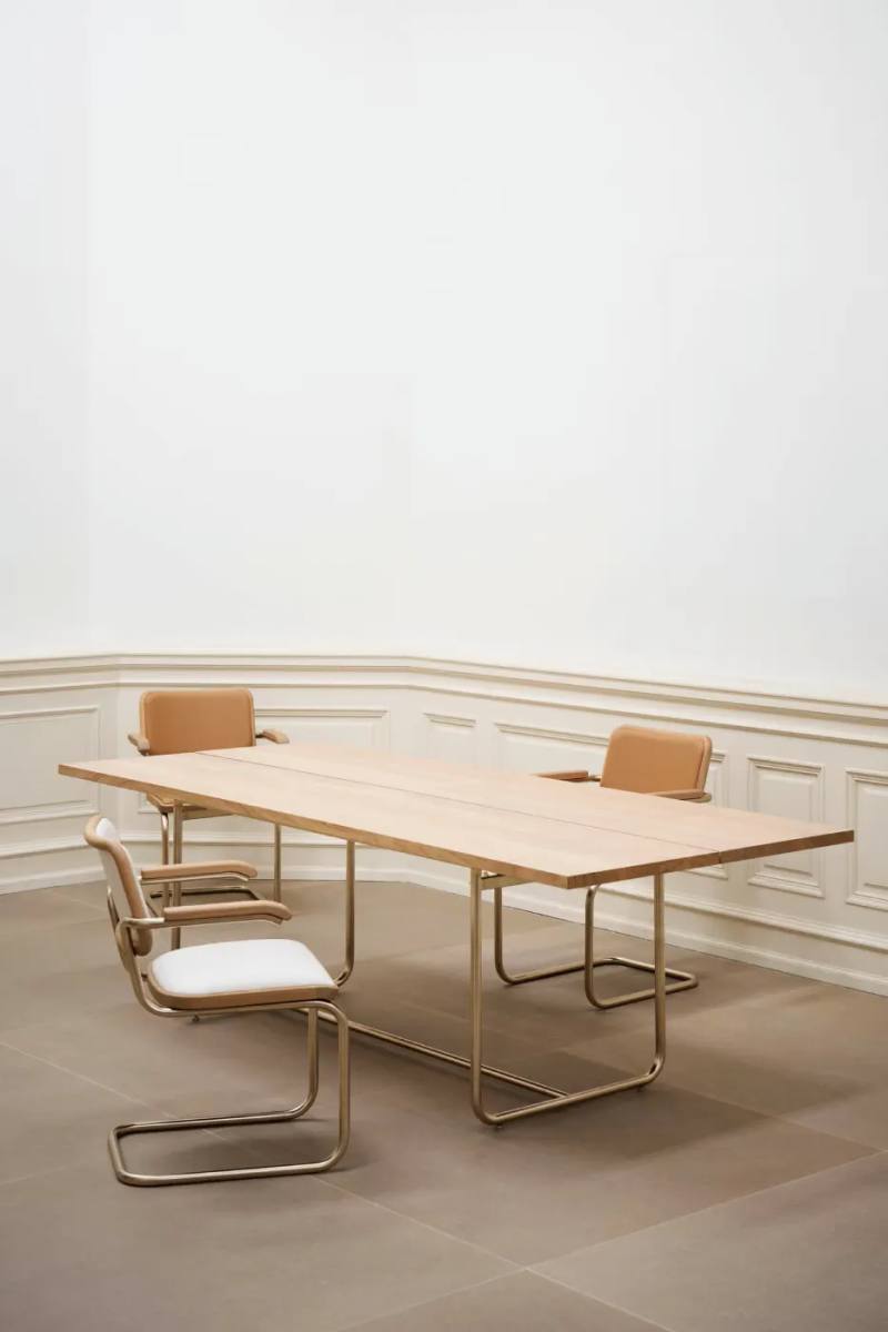 JIL SANDER AND THONET FURNITURE COLLECTION image of the Jil Sander and Thonet JS. THONET furniture collection expansion, detailing the S 411 chair and S 1070 table.
