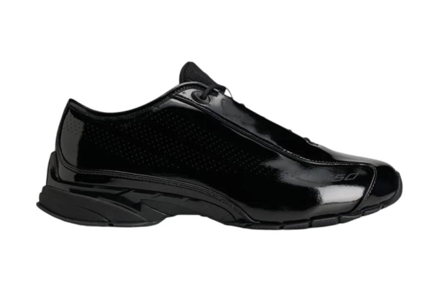 ARTE ANTWERP ADIDAS F50 PATENT LEATHER image overview of the Arte Antwerp and adidas F50 sneaker release in black patent leather detailing product features, pricing, and launch dates.