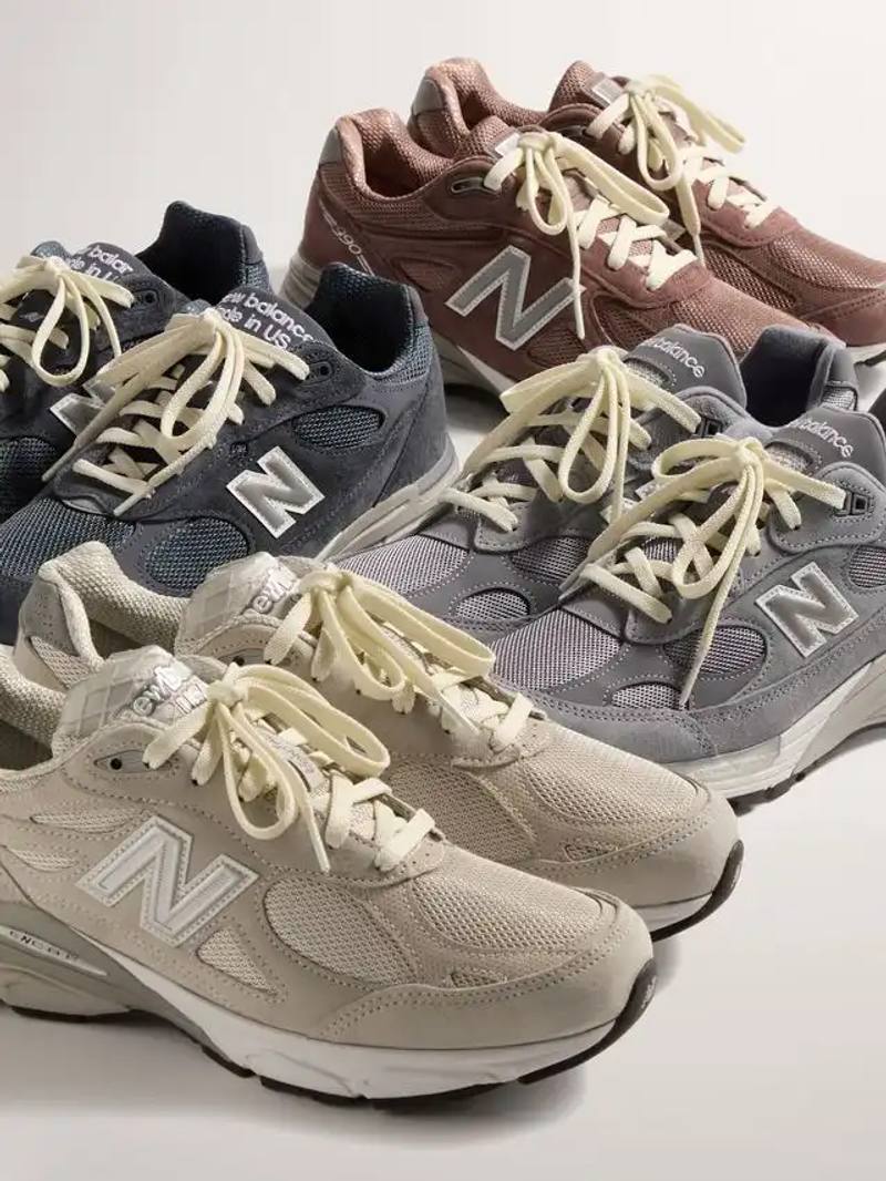 A image description detailing the release of four Kith and New Balance sneakers.
