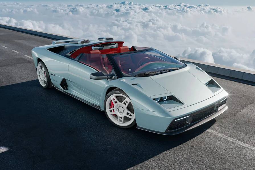 An image discussing the specifications, chassis upgrades, and limited production run of the Eccentrica V12 Roadster restomod.