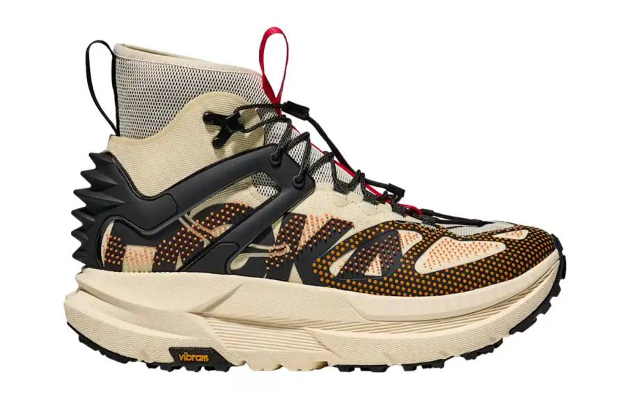 HOKA's Mafate X Hike trail shoe now comes in a Vintage Yellow and Black colorway with technical features for hiking.