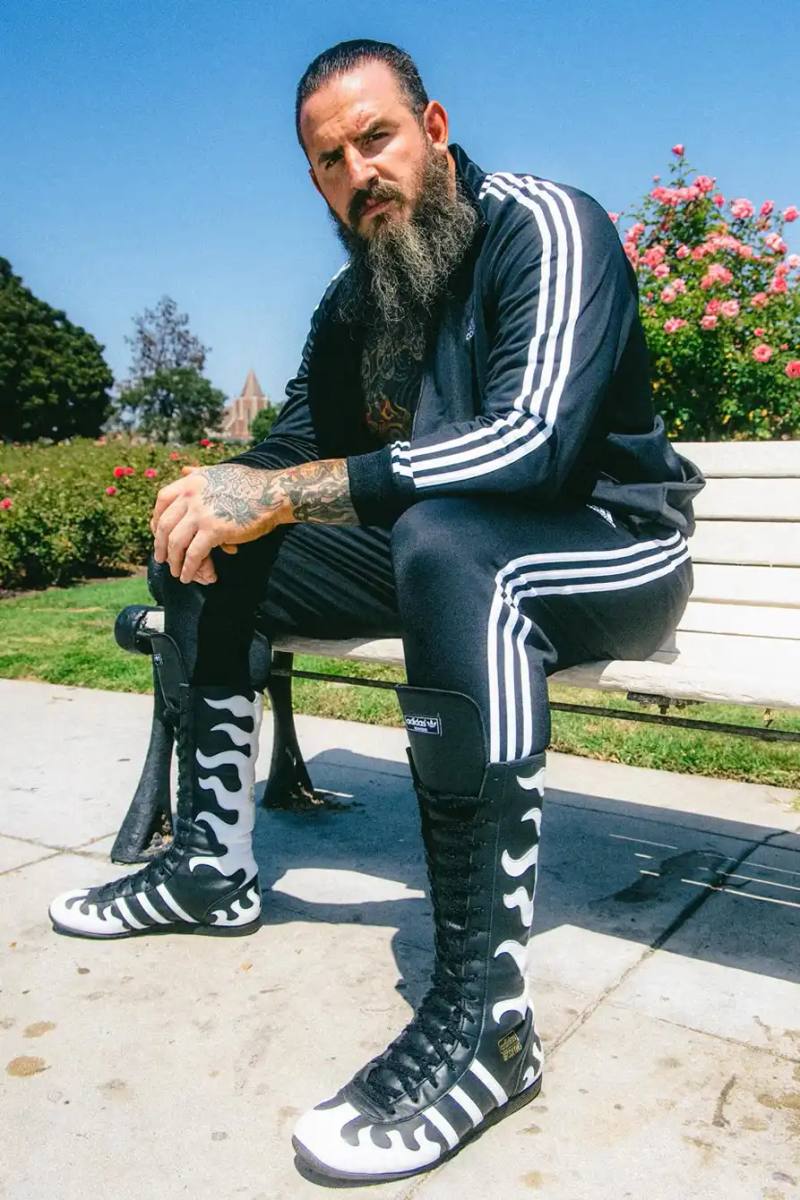 BRAIN DEAD & ADIDAS TEAMS UP WITH WRESTLING STAR BRODY KING image about limited edition sneaker collaboration between brain dead featuring flame-inspired designs on two classic adidas models.