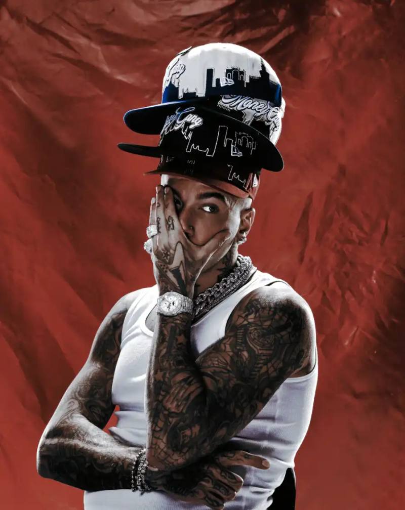 SFERA EBBASTA X NEW ERA HEADWEAR COLLECTION IS HERE image detailing the New Era and Sfera Ebbasta hat collection featuring the Milan skyline and Money Gang logos.