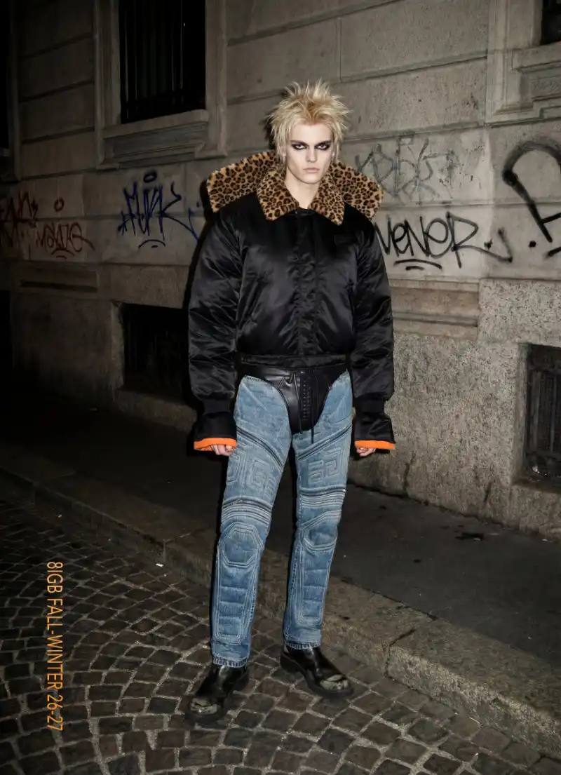 image about 8IGB's Fall 2026 collection 8IGBALL, featuring street-inspired designs by Ruben Bissoli, plus upcycled pieces made from reused materials in France.