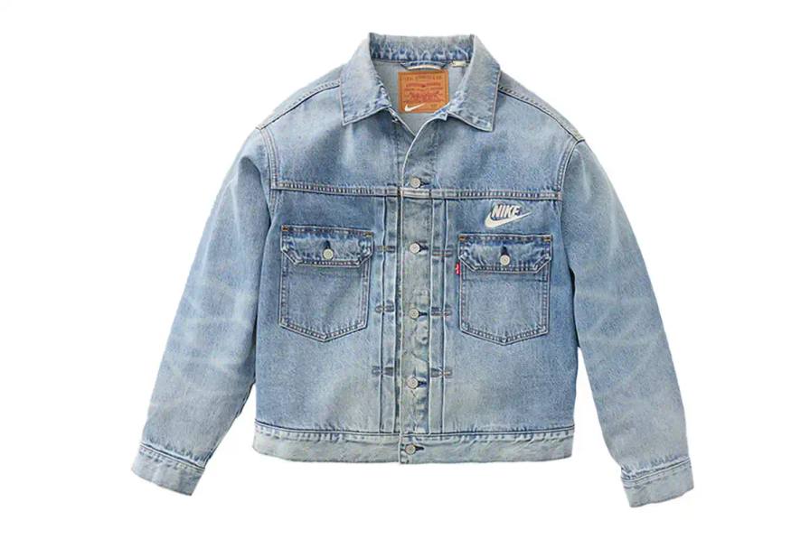 LEVI'S NIKE COLLECTION MERGES ATHLETIC AND DENIM STYLES image about fashion collaboration between Levi's and Nike, describing new clothing collection that combines denim craftsmanship with athletic design elements. Includes details about product features, release dates, and marketing campaign featuring athletes and cultural figures.