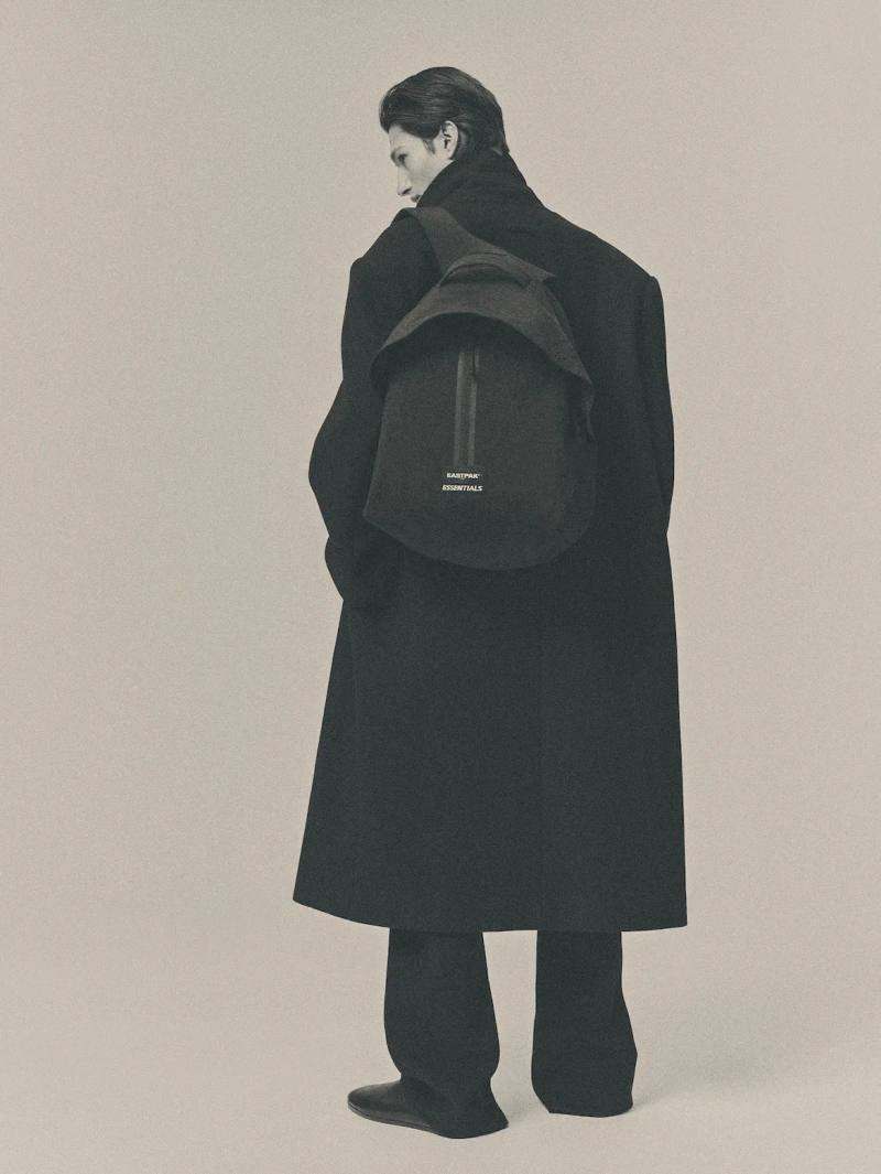 FEAR OF GOD ESSENTIALS AND EASTPAK BAG RELEASE image detailing design specifications, color choices, and global stockists for the Fear of God Essentials and Eastpak collection.