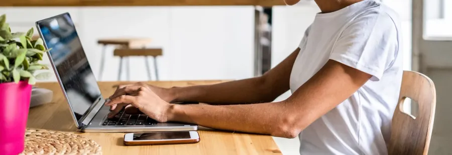 person on a computer