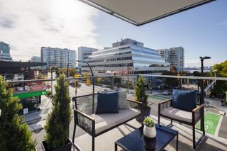 Outdoor patio and seating area at Victor