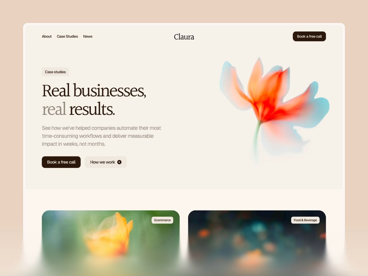 A screenshot of a landing page.