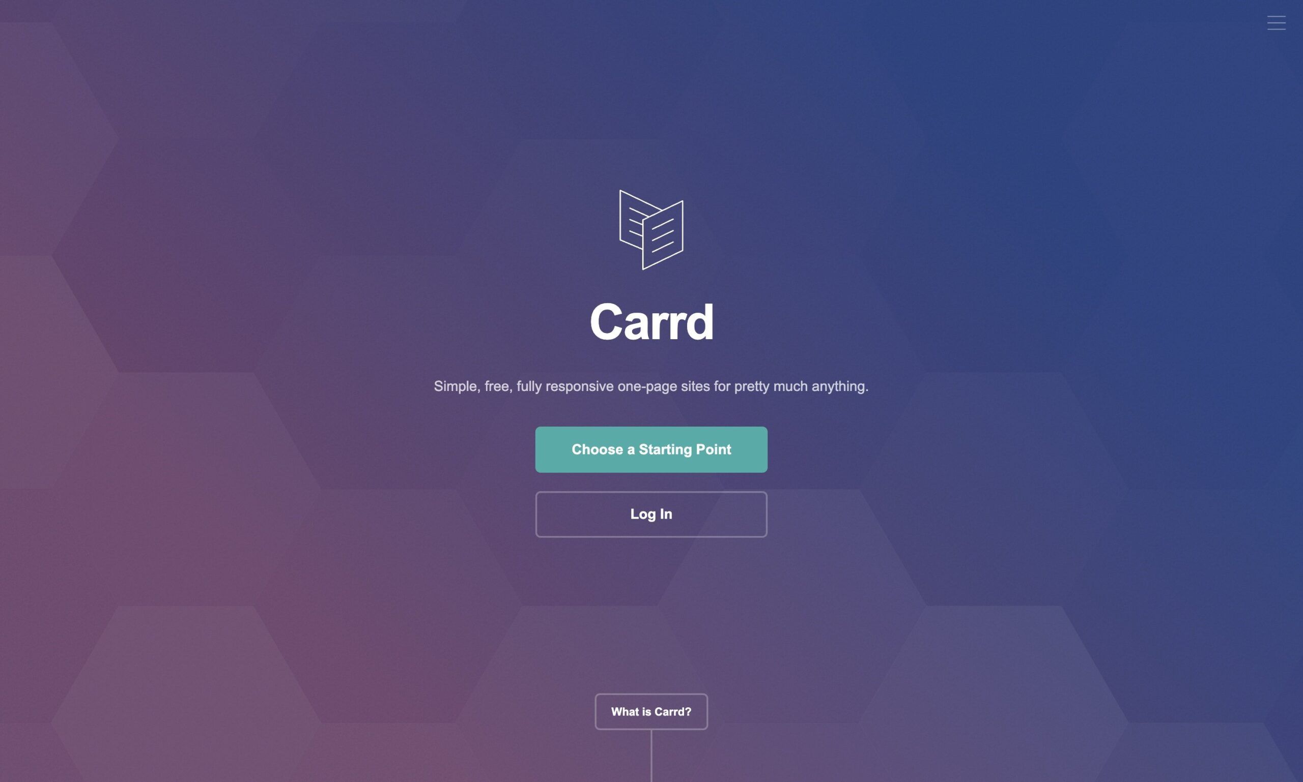 Interfaccia di Carrd, strumento semplice e intuitivo per creare landing page a pagina singola