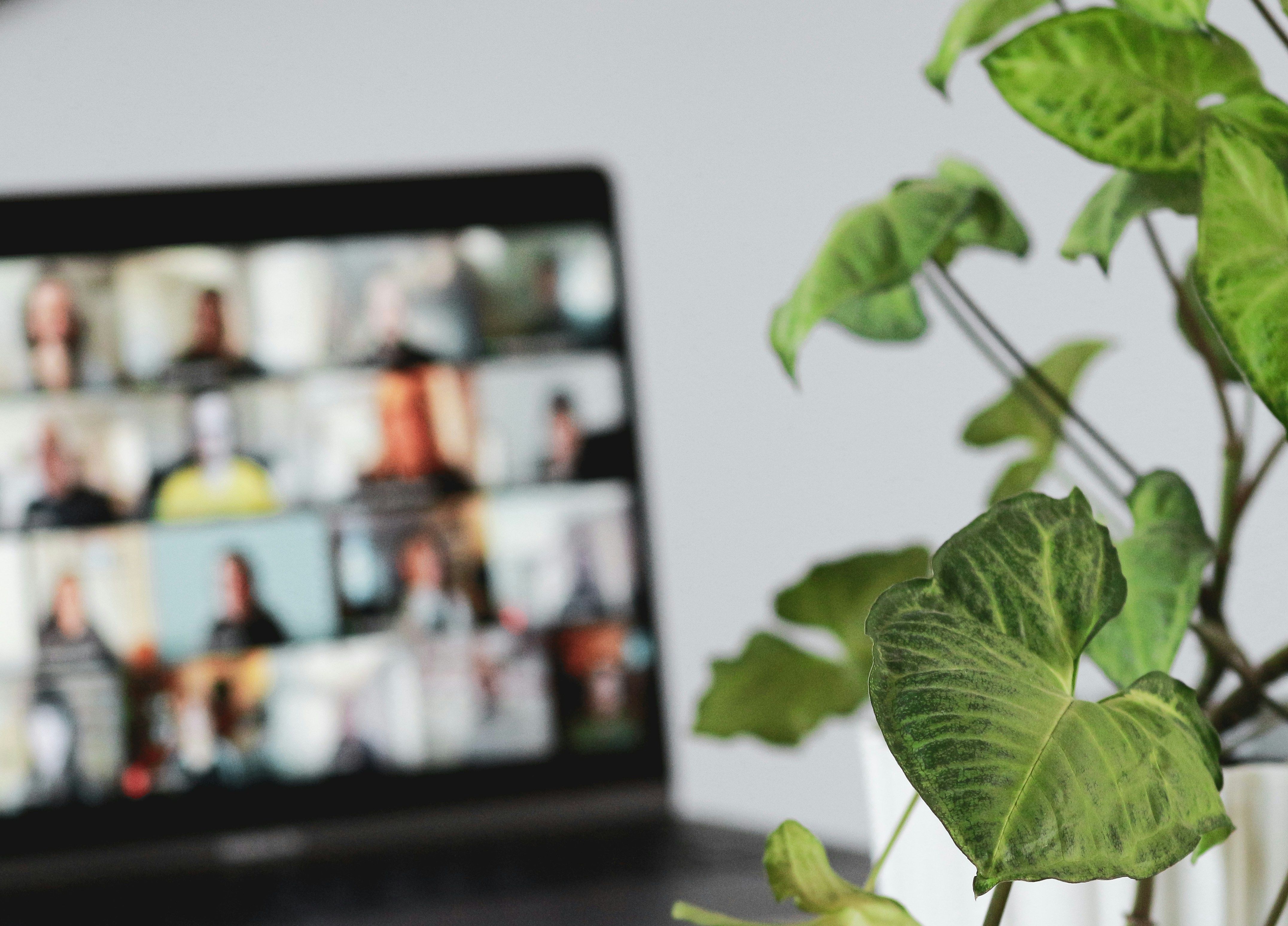 A laptop with a virtual event open.