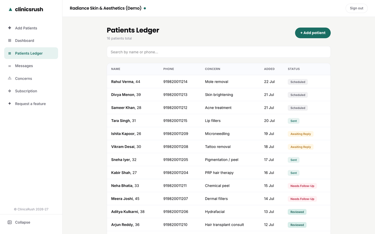 viewing-the-patients-ledger-in-ClinicsRush