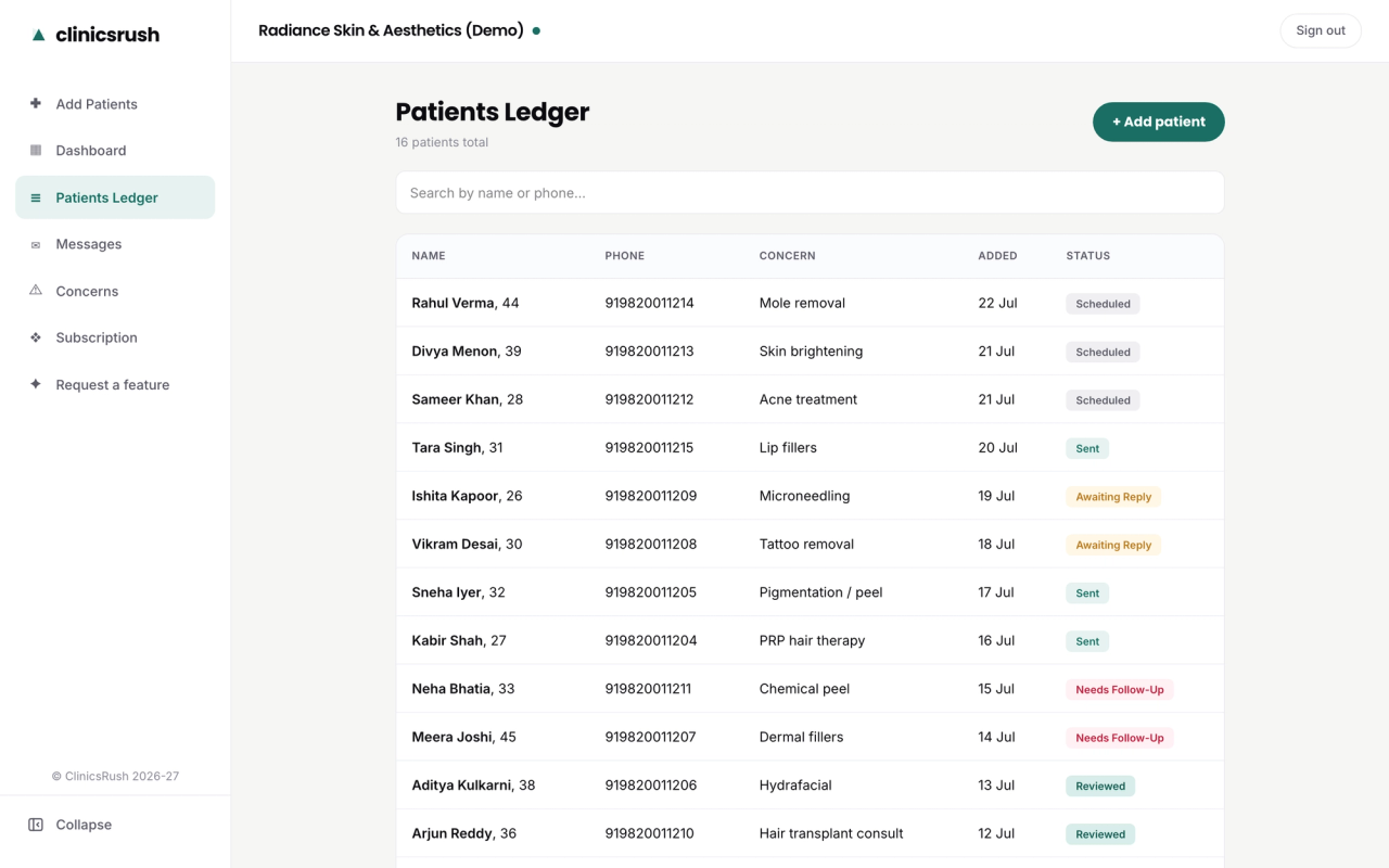 viewing-the-patients-ledger-in-ClinicsRush