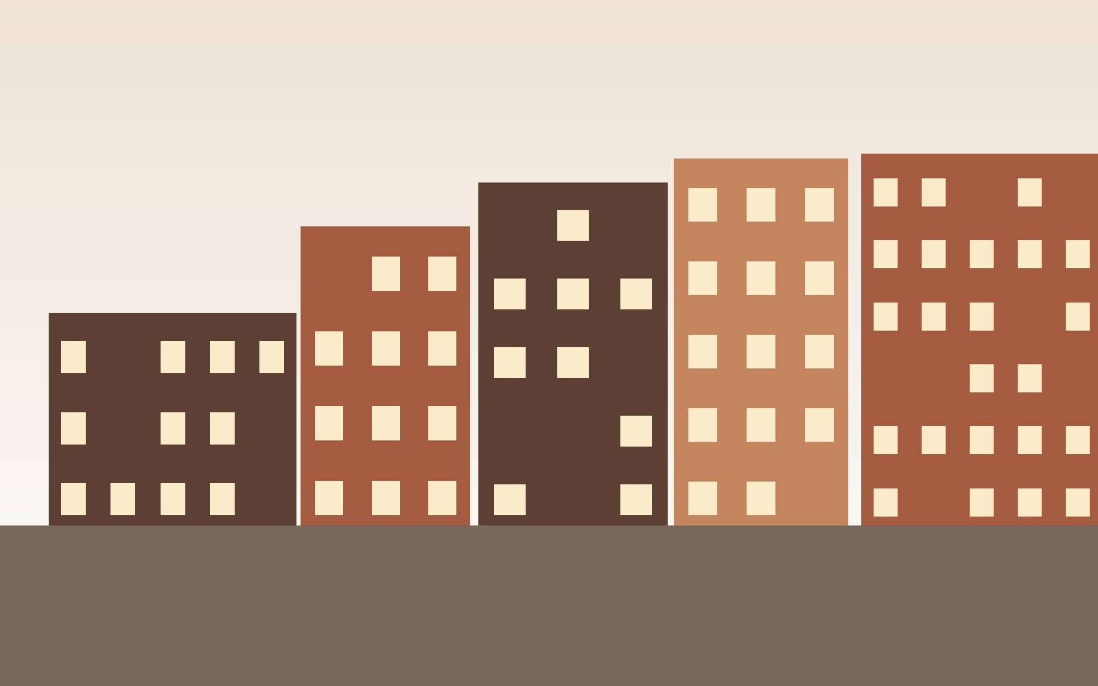 Street view of the finished terrace (placeholder illustration)