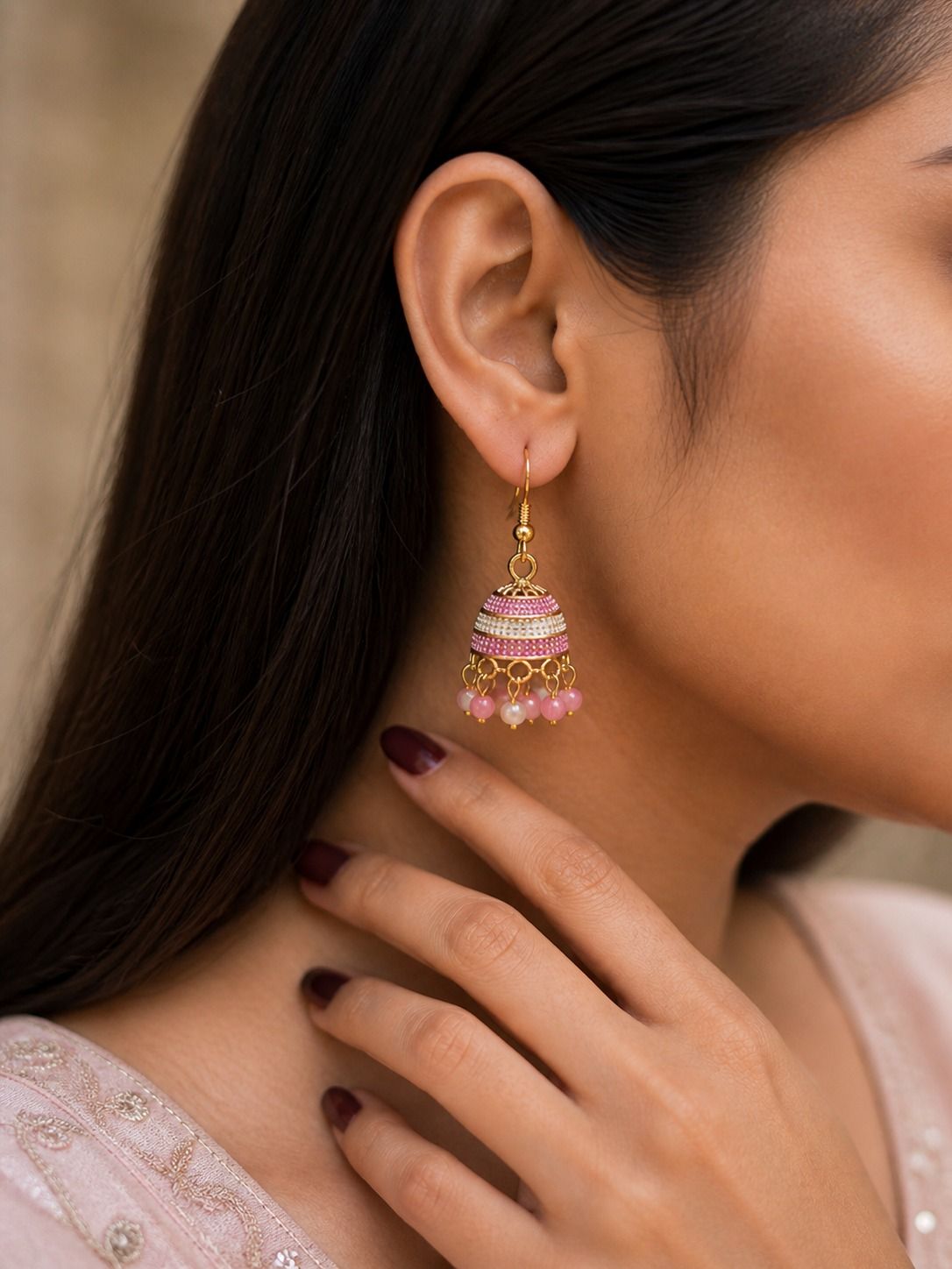 Pearl Mini Jhumka Earrings
