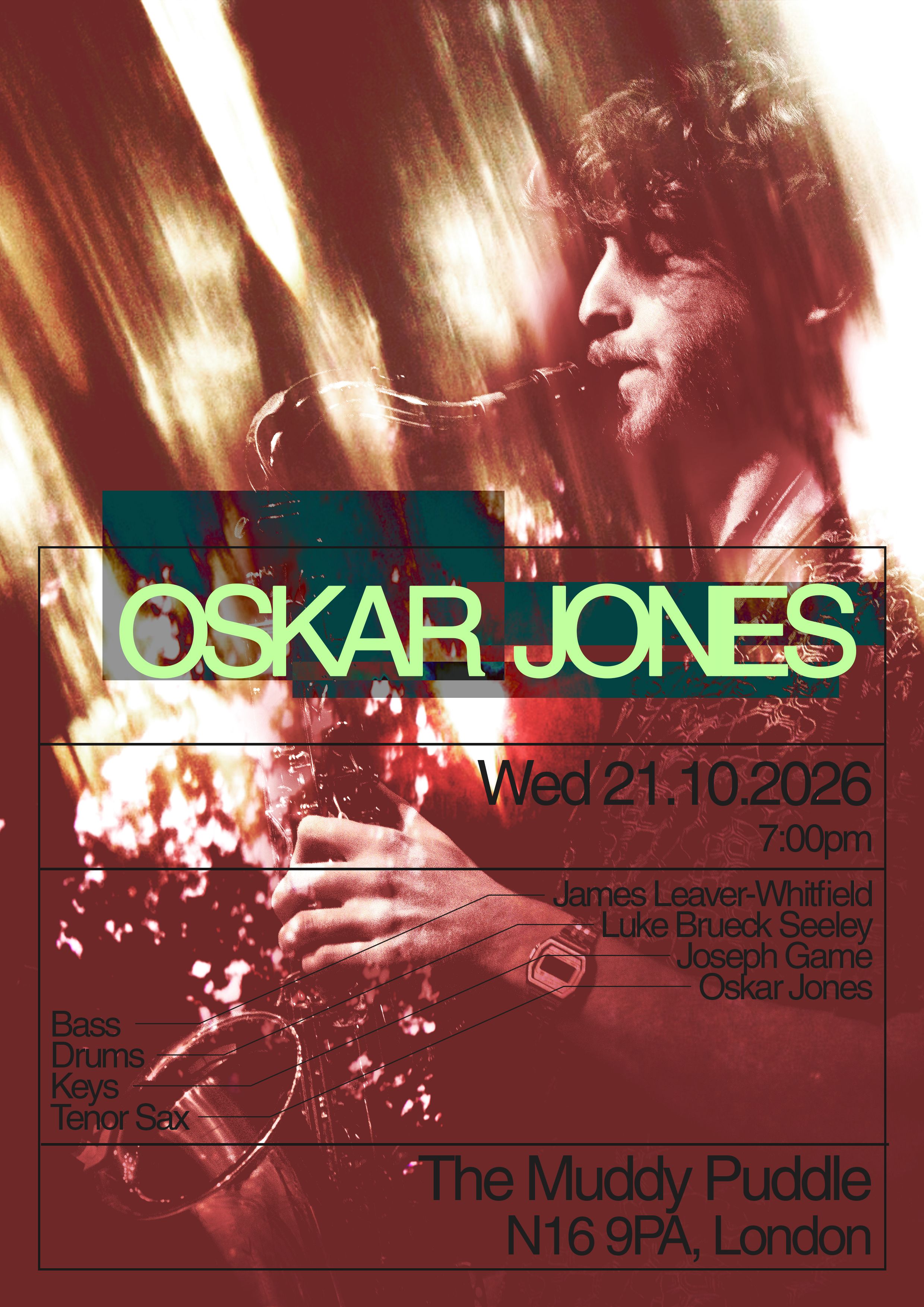 OSKAR JONES QUARTET | The Muddy Puddle, Stoke Newington