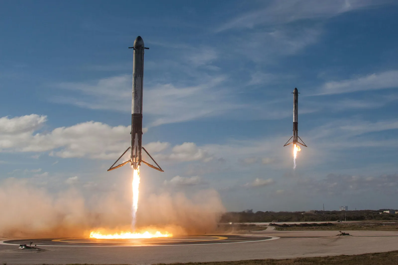 Rockets launching at SpaceX
