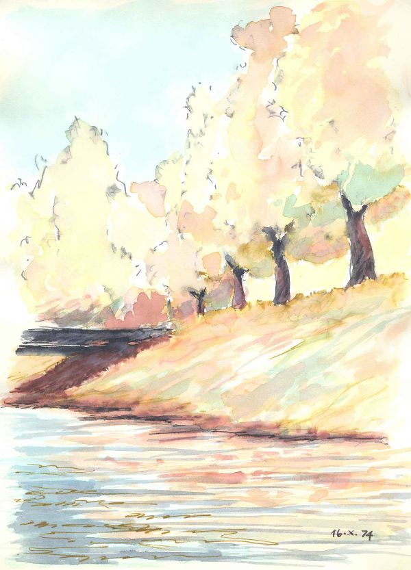 Alberi d’autunno sull’acqua, 16 ottobre 1974