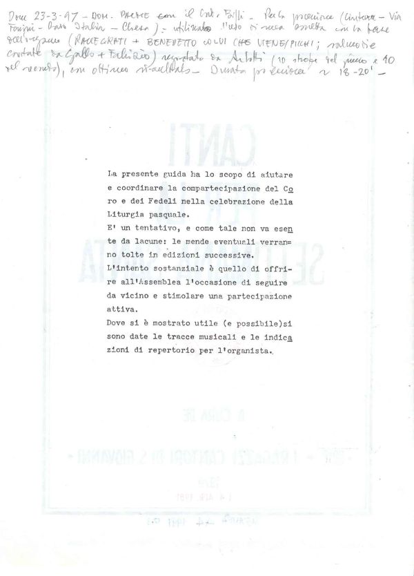 Canti per la Settimana santa, 1979 (2/8)