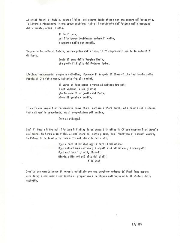 Veglia di Natale, dicembre 1985 (2/2)