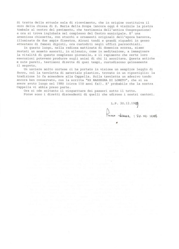 L’ultima Cappella musicale della basilica di San Giovanni, 20 dicembre 1989 (2/2)