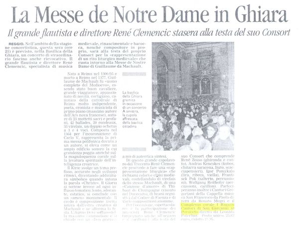 Reggio Emilia, “Gazzetta di Reggio”, 20 marzo 2002