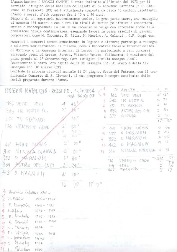 Concerto a Reggio Emilia del 28 dicembre 2002, non eseguito (2/2)