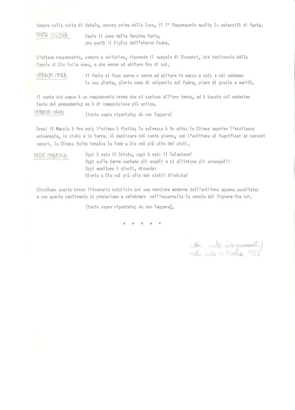 Veglia di Natale, dicembre 1984 (2/2)