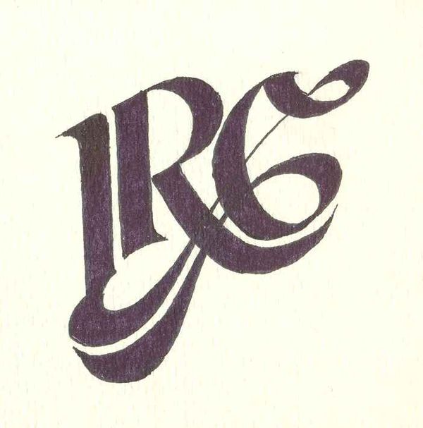 Monogramma RC calligrafico