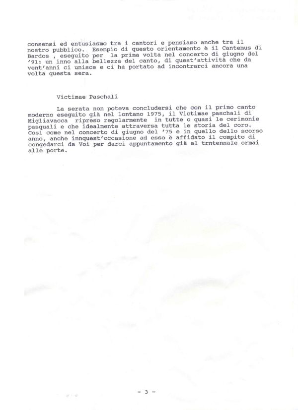 Idee per la presentazione del ventennale del coro, giugno 1993 (5/5)