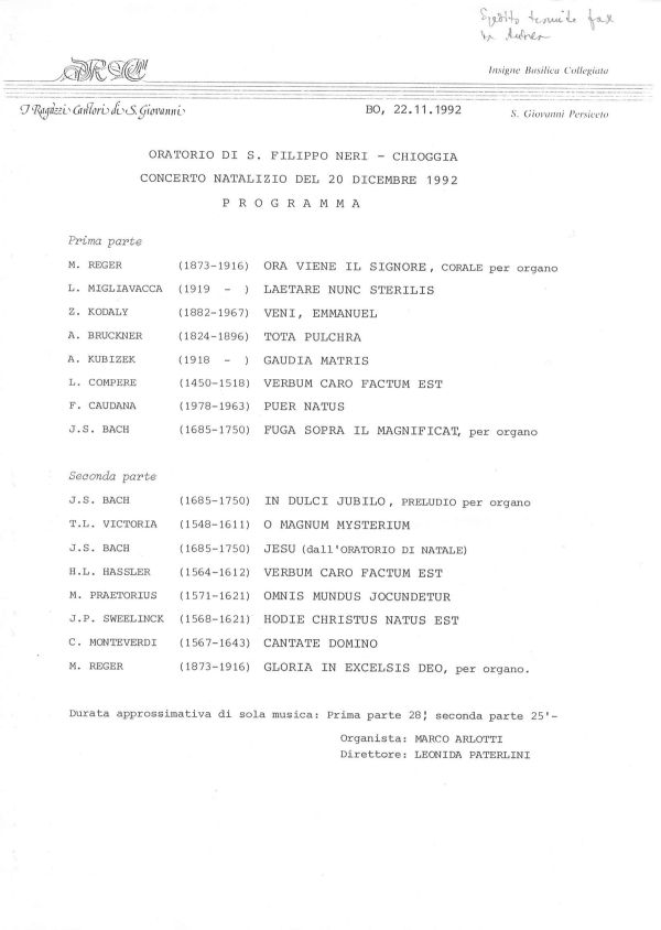 Chioggia, 20 dicembre 1992