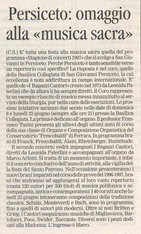 “Avvenire”, 1º giugno 1997