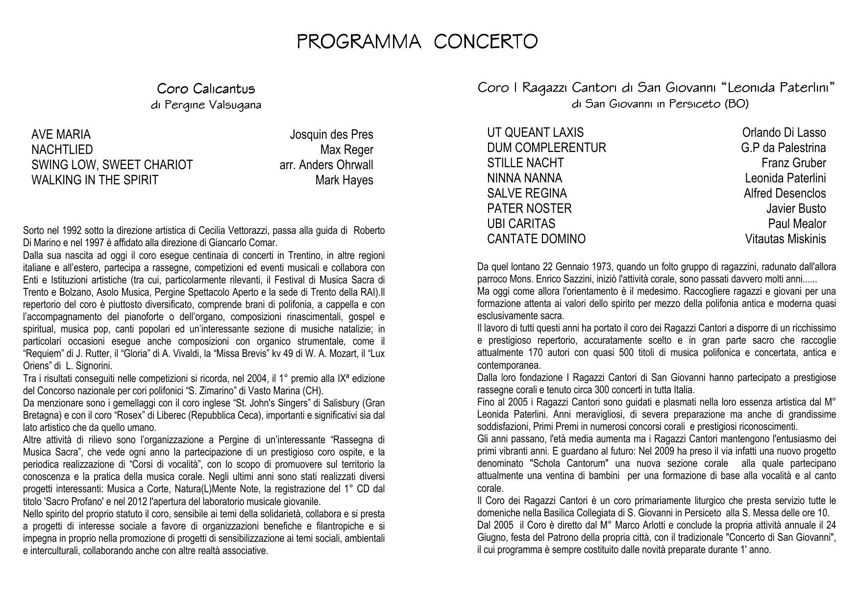 Programma di sala (2/2)