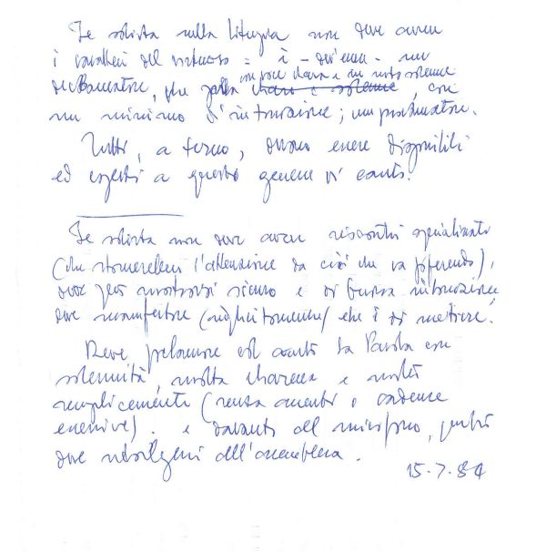Sul solista, 15 luglio 1984