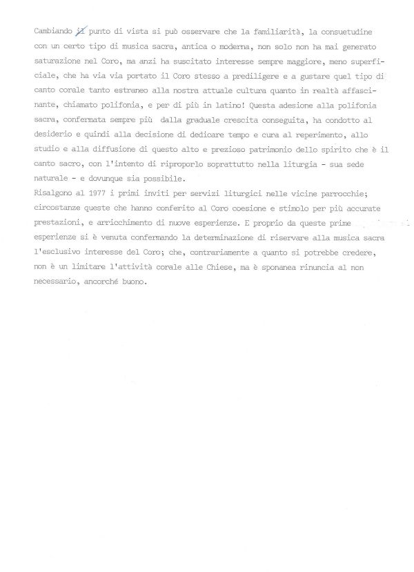 Articolo per l’opuscolo del 30º del coro, 2003 (2/2)
