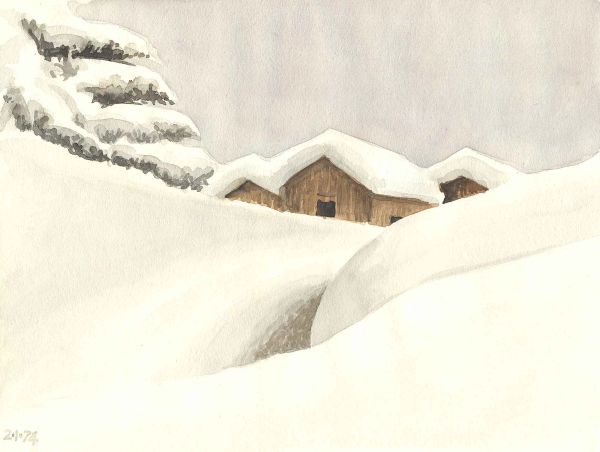 Paesaggio innevato, 2 gennaio 1974