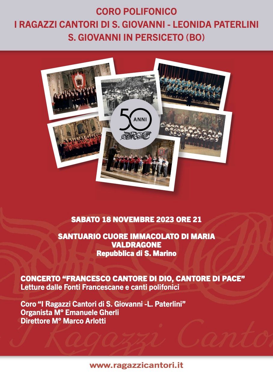 Locandina del concerto a Valdragone (San Marino)