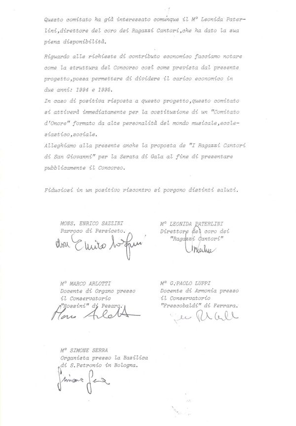 III Concorso nazionale di composizione musicale sacra di San Giovanni in Persiceto, 1995 (5/5)