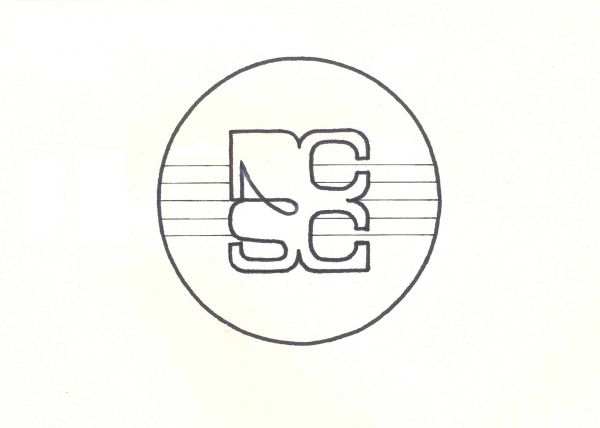 Monogramma geometrico in un cerchio con il pentagramma