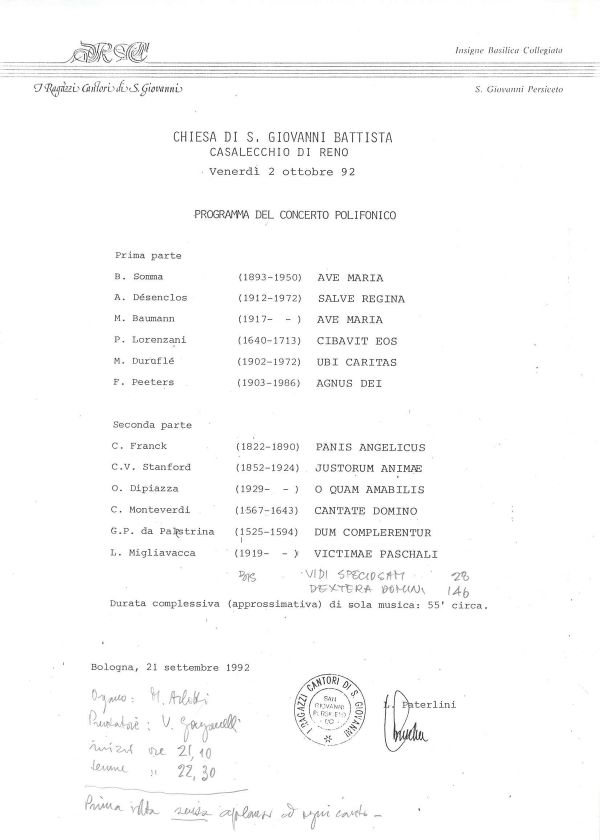 Casalecchio di Reno, 2 ottobre 1992