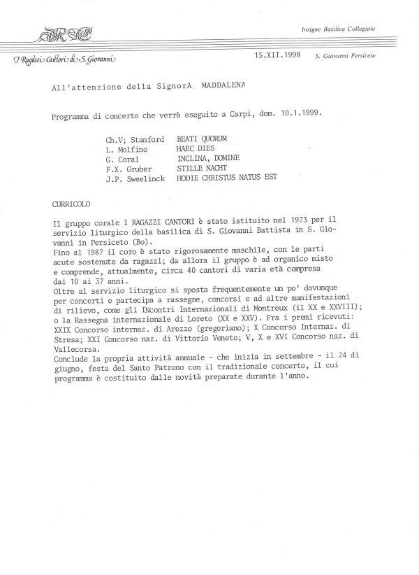 Carpi, 10 gennaio 1999