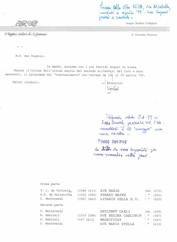 Concerto del 28 aprile 1999