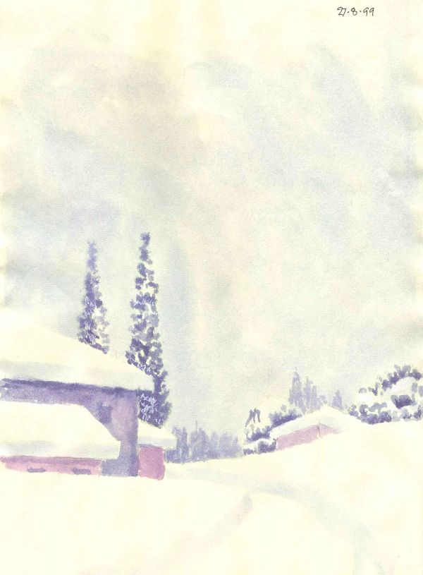 Paesaggio d’inverno con cipressi, 27 agosto 1999